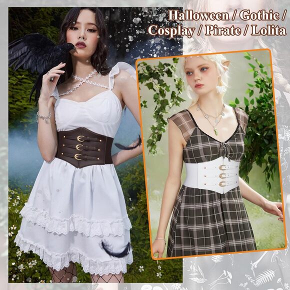 8519 Women Corset Belt Wide Stretchy Waspie Elastic Waist With Gold Buckle main image 5